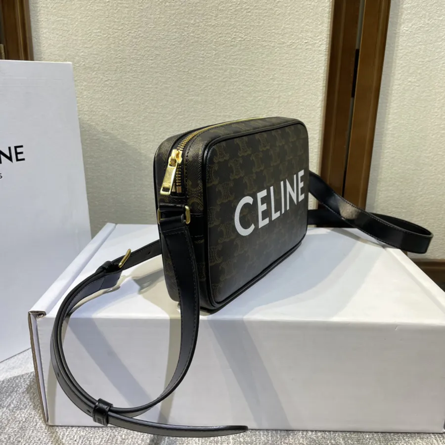 CL Signature Print Postman Bag, Classic Print + Leather, Adjustable Strap, 23*14.5*4cm