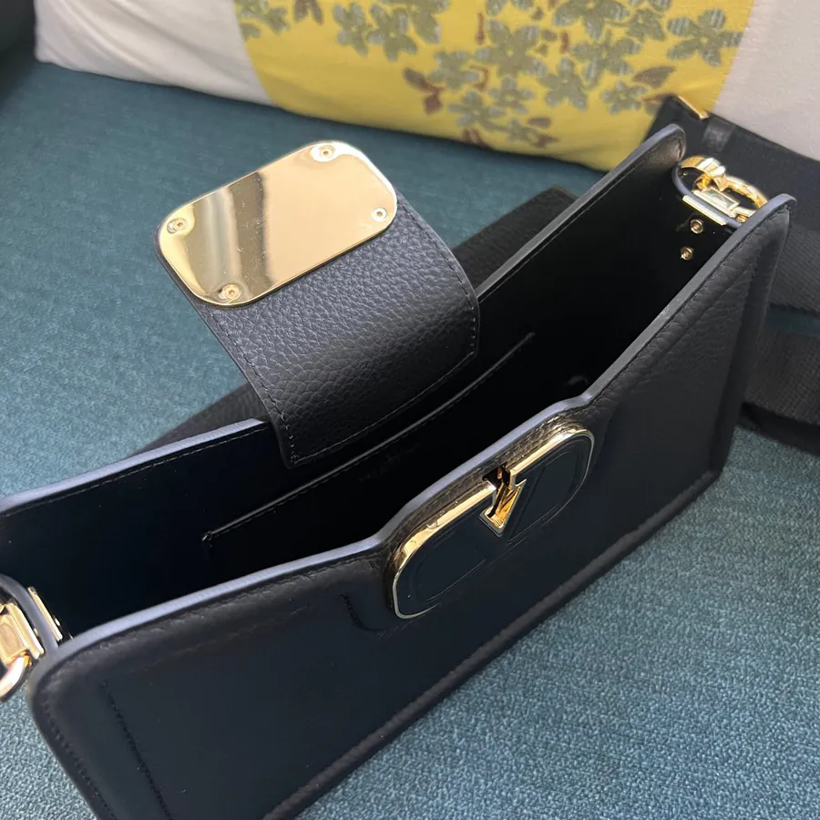 GARAVANI Grained Calfskin Handbag with VLOGO Signature