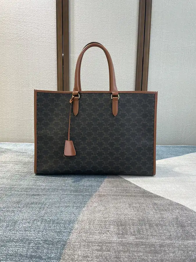 Celi Ne Triomphe 2022 Spring CABAS Tote Classic Checkerboard Pattern, Versatile Tote