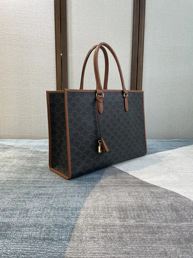 Celi Ne Triomphe 2022 Spring CABAS Tote Classic Checkerboard Pattern, Versatile Tote