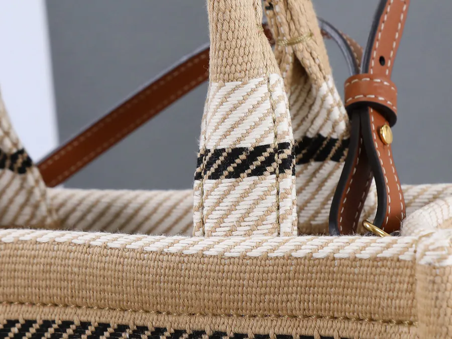 CABAS THAIS Small Triome Stripe Canvas Tote