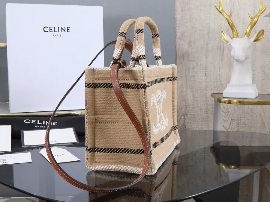 CABAS THAIS Small Triome Stripe Canvas Tote