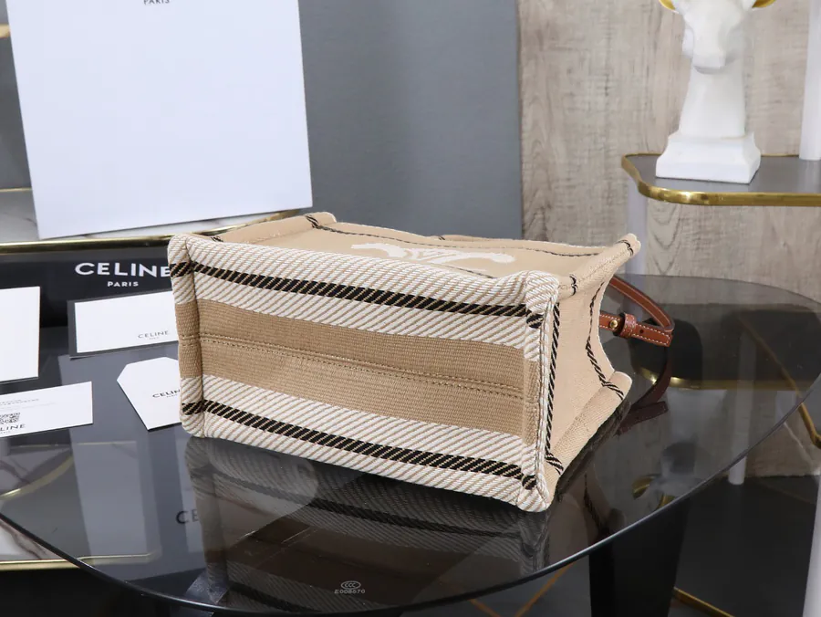 CABAS THAIS Small Triome Stripe Canvas Tote