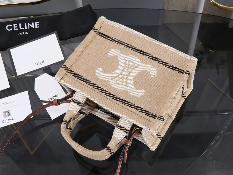 CABAS THAIS Small Triome Stripe Canvas Tote