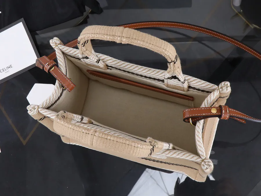 CABAS THAIS Small Triome Stripe Canvas Tote