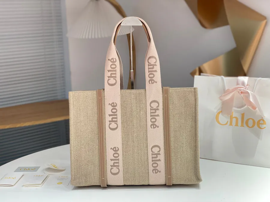 Chloe Woody Family Tote Bag Rosy Pink