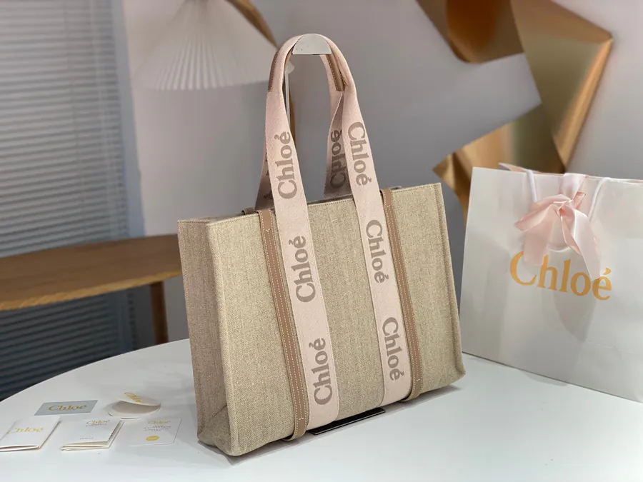 Chloe Woody Family Tote Bag Rosy Pink
