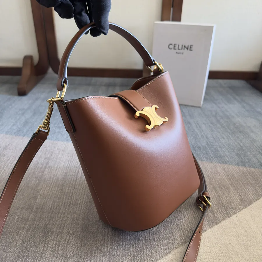 CE New Mini Bucket Bag with Gold Triomphe Logo