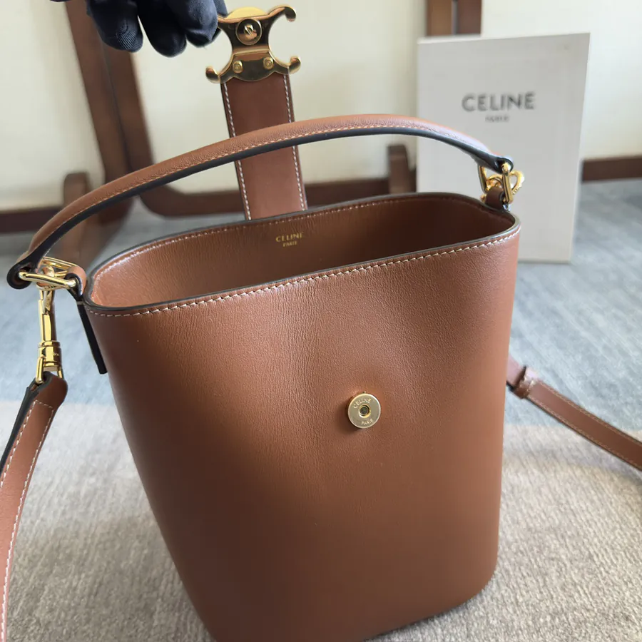 CE New Mini Bucket Bag with Gold Triomphe Logo