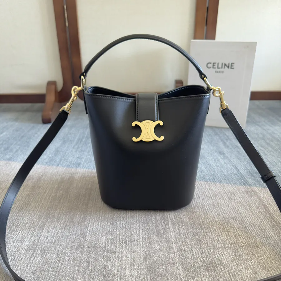 CE New Mini Bucket Bag with Gold Triomphe Logo