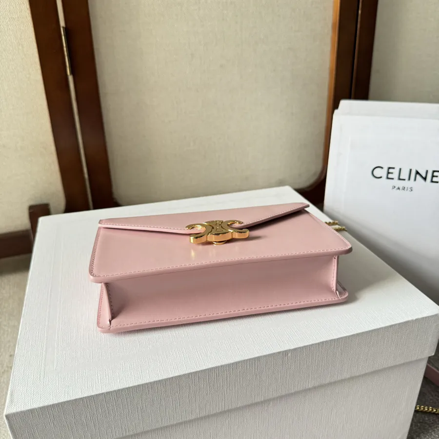 CELIN* Cuir Triomphe Envelope Bag with Chain Details