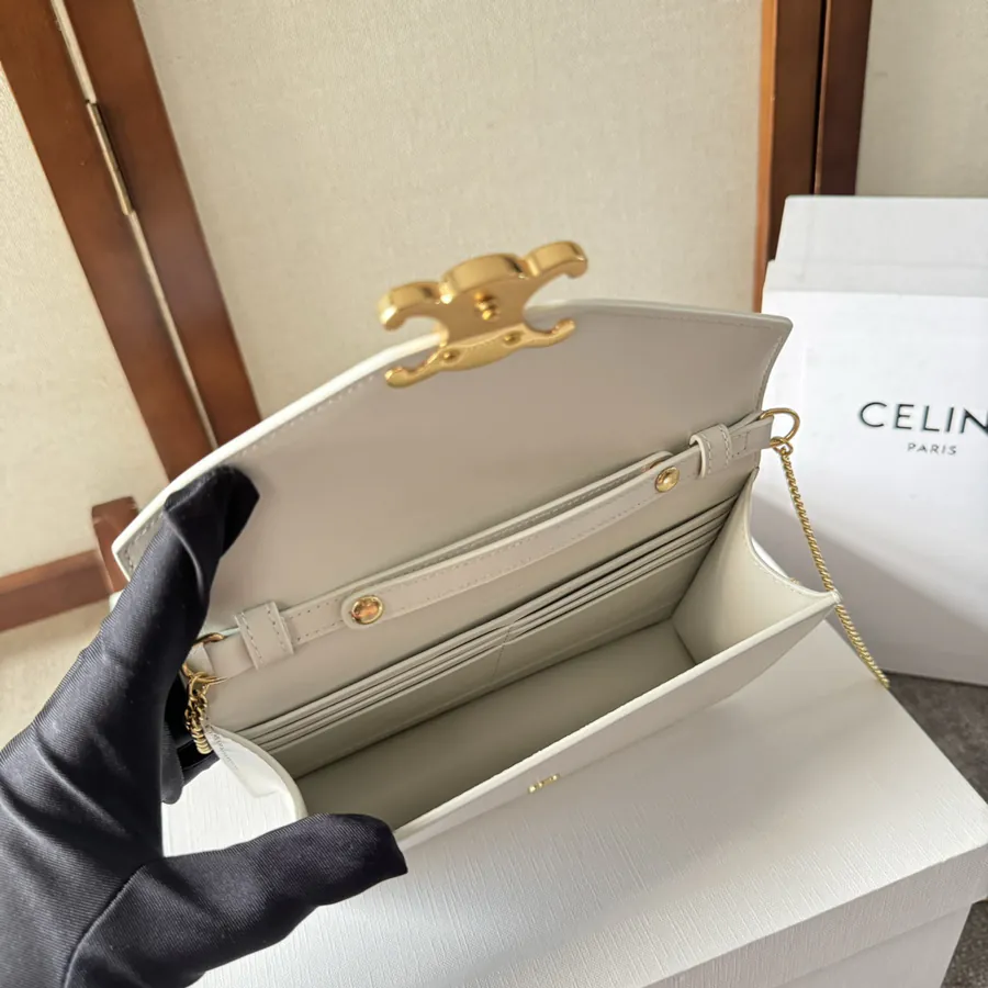 CELIN* CUIR TRIOMPHE Logo Embossed Leather WOC