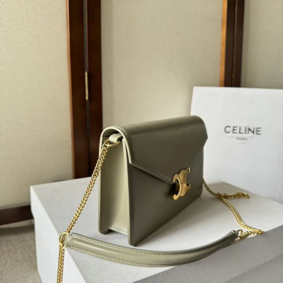 CELIN* CUIR TRIOMPHE Logo Print Leather WOC