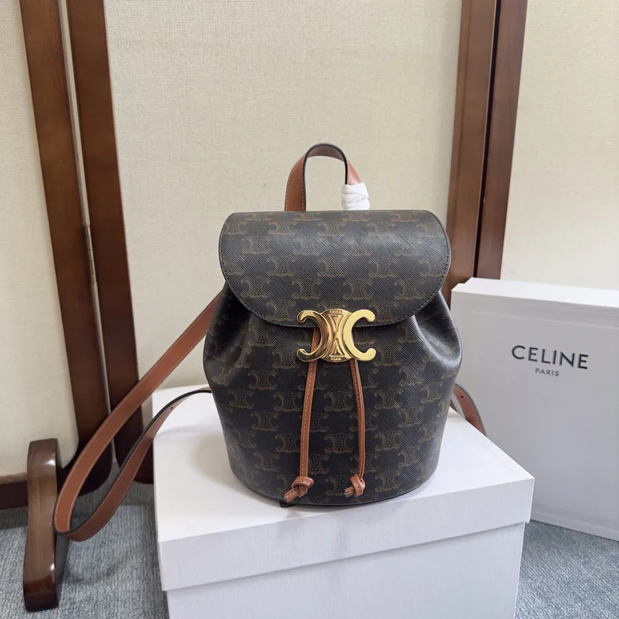 CE LINE Bonnie Smooth Calfskin Backpack with Adjustable Strap