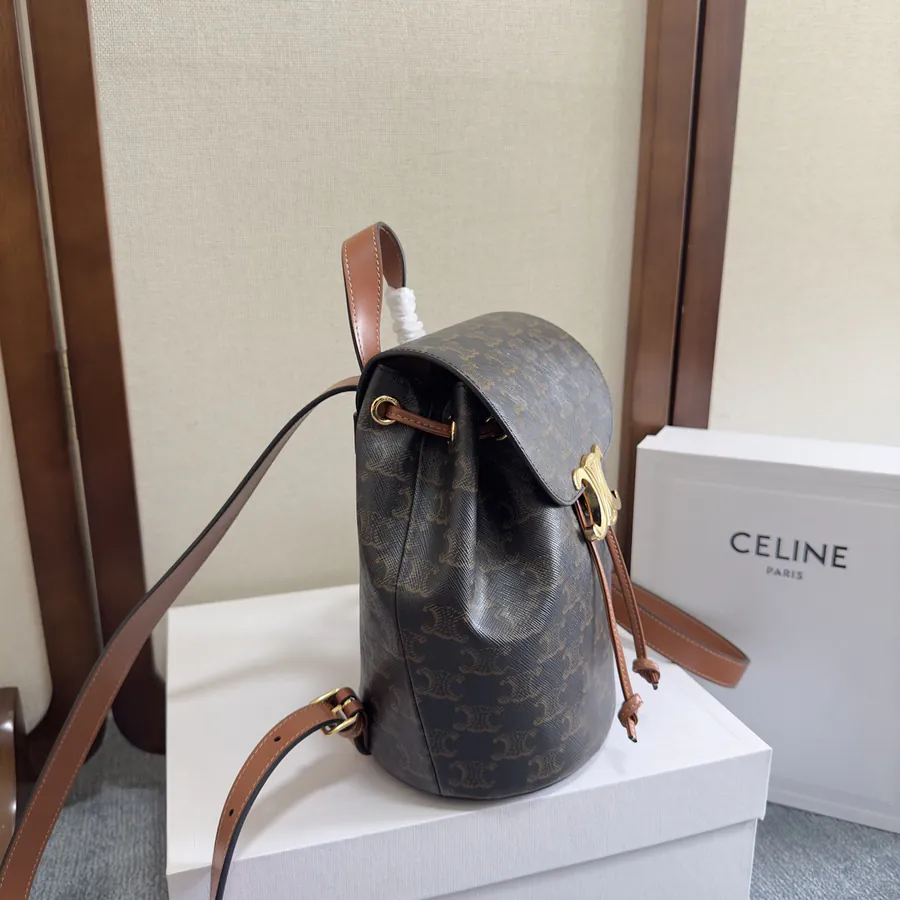 CE LINE Bonnie Smooth Calfskin Backpack with Adjustable Strap
