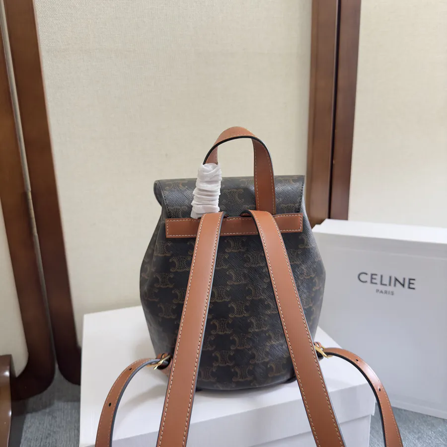 CE LINE Bonnie Smooth Calfskin Backpack with Adjustable Strap