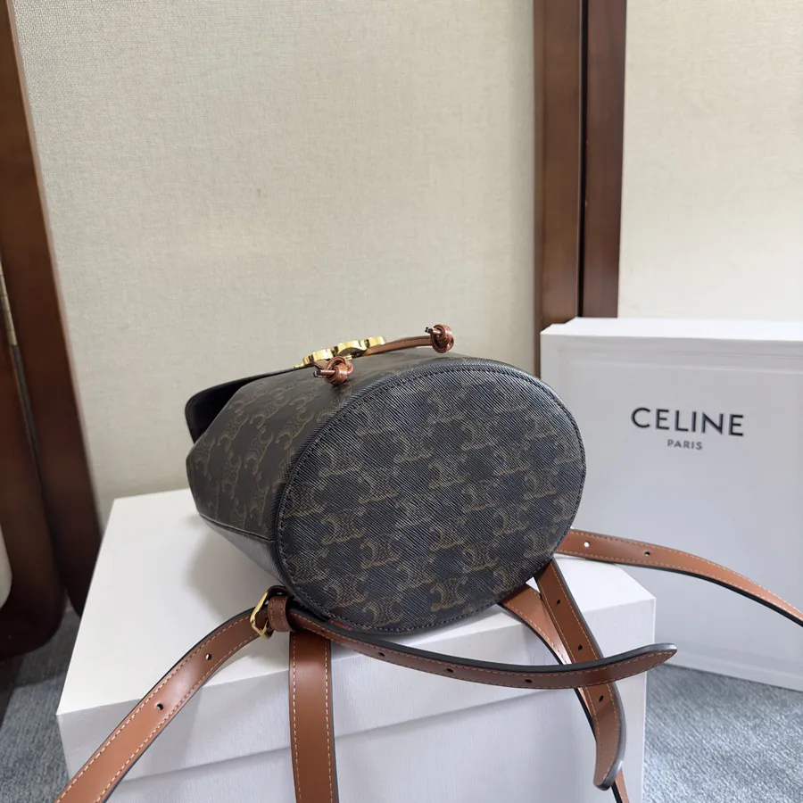 CE LINE Bonnie Smooth Calfskin Backpack with Adjustable Strap