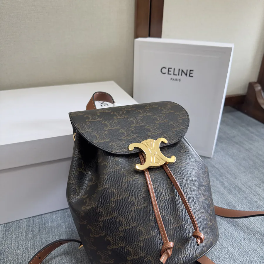 CE LINE Bonnie Smooth Calfskin Backpack with Adjustable Strap