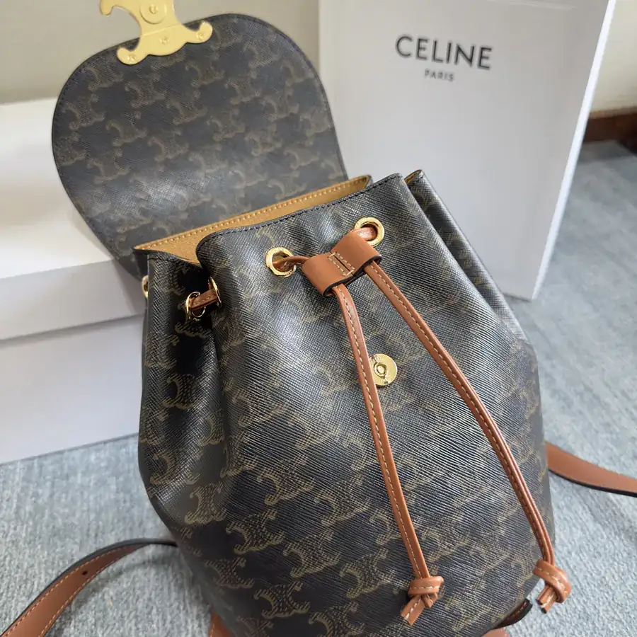 CE LINE Bonnie Smooth Calfskin Backpack with Adjustable Strap