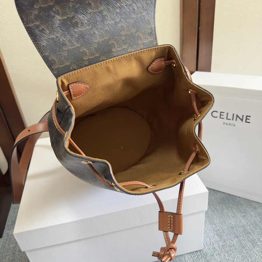 CE LINE Bonnie Smooth Calfskin Backpack with Adjustable Strap