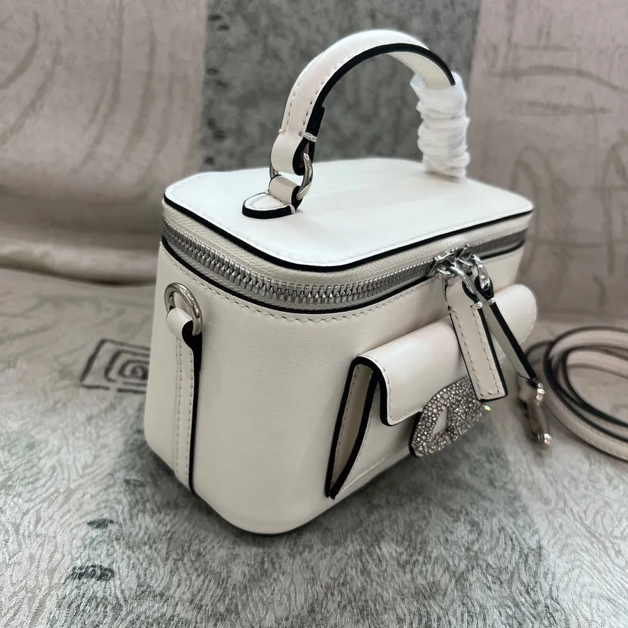 GARAVANI Mini LOCÒ Calfskin Box Bag with V Logo Signature Details