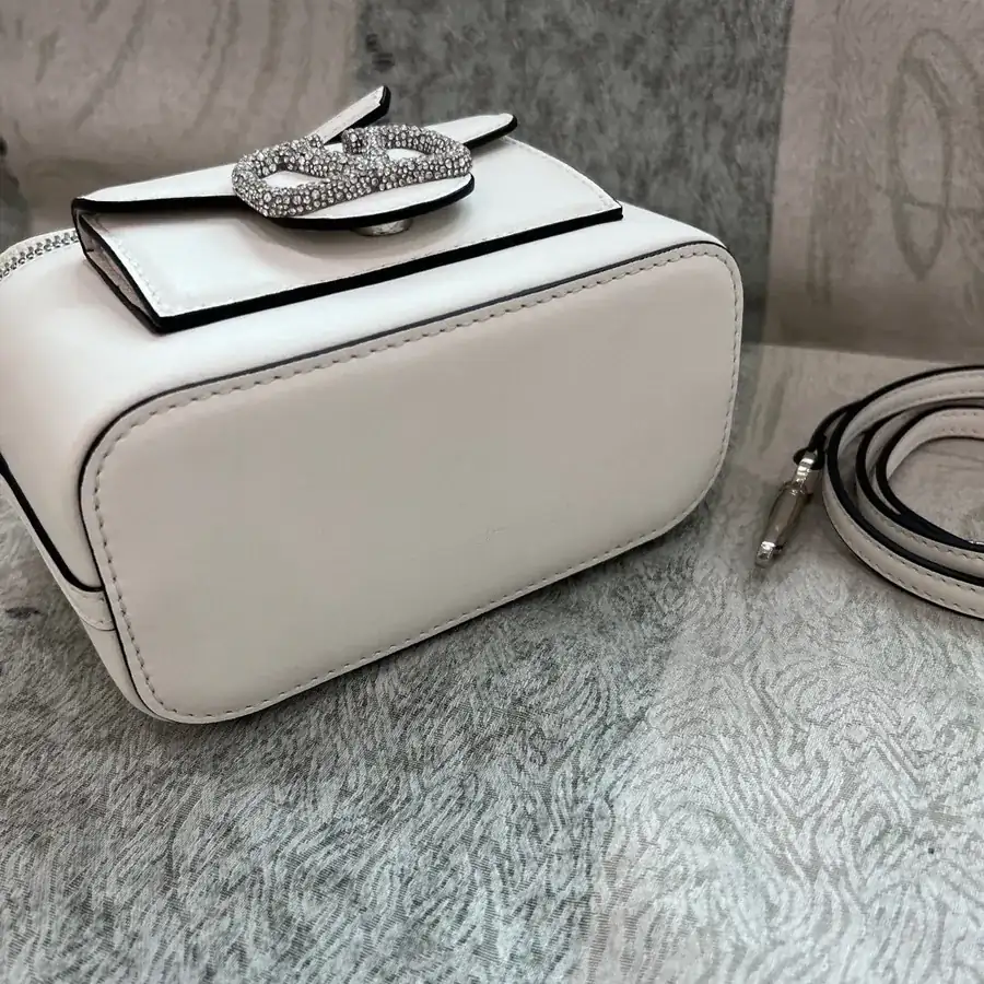 GARAVANI Mini LOCÒ Calfskin Box Bag with V Logo Signature Details