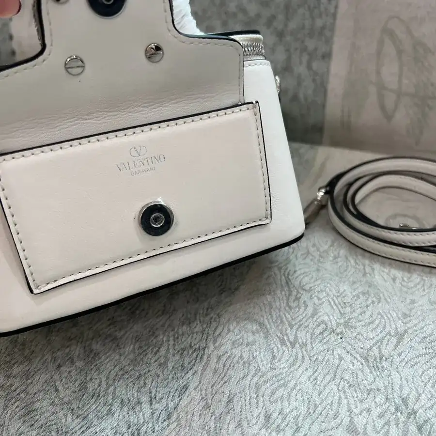 GARAVANI Mini LOCÒ Calfskin Box Bag with V Logo Signature Details