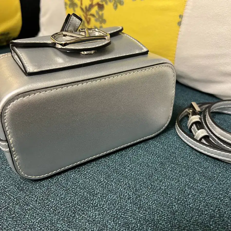 GARAVANI Mini LOCÒ Calfskin Box Bag with V Logo Signature Details