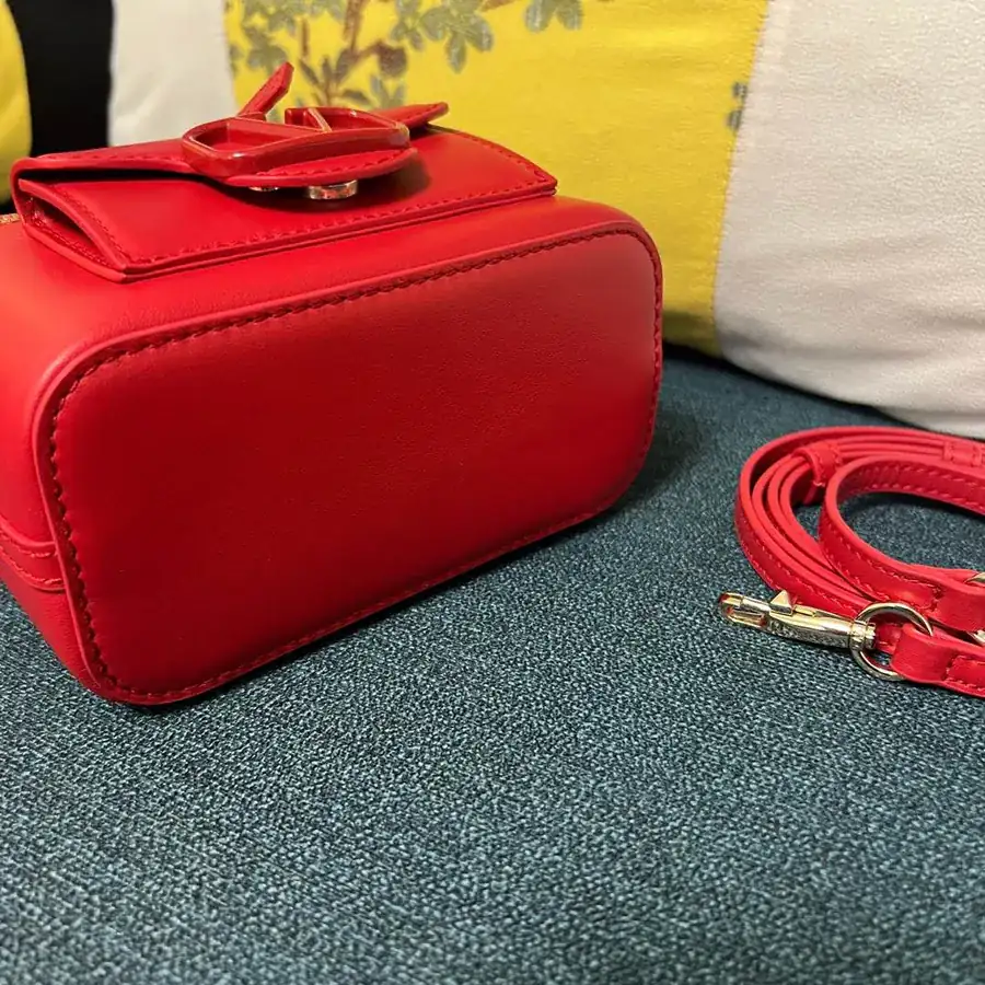 GARAVANI Mini LOCÒ Calfskin Box Bag with VLOGO SIGNATURE Detail