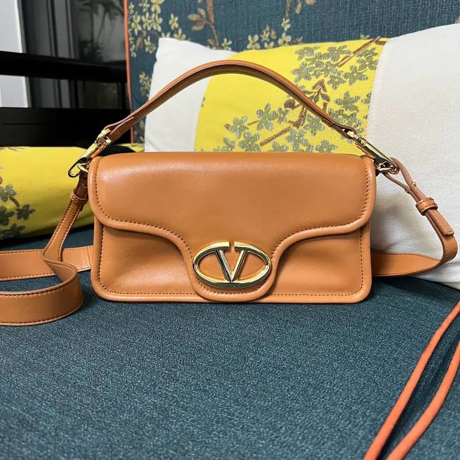 VLOGO 1960 Medium Leather Bag with Signature Metal Elements