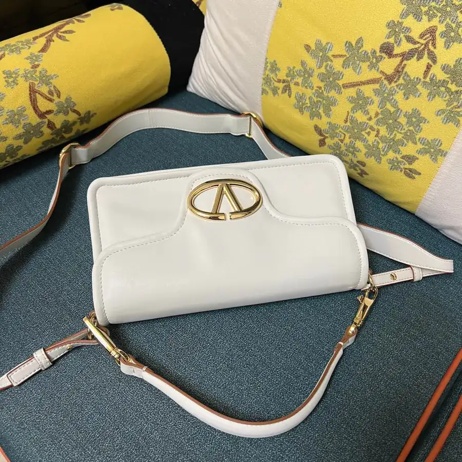 VLOGO 1960 Medium Leather Bag with Detachable Handles and Signature Metal Elements