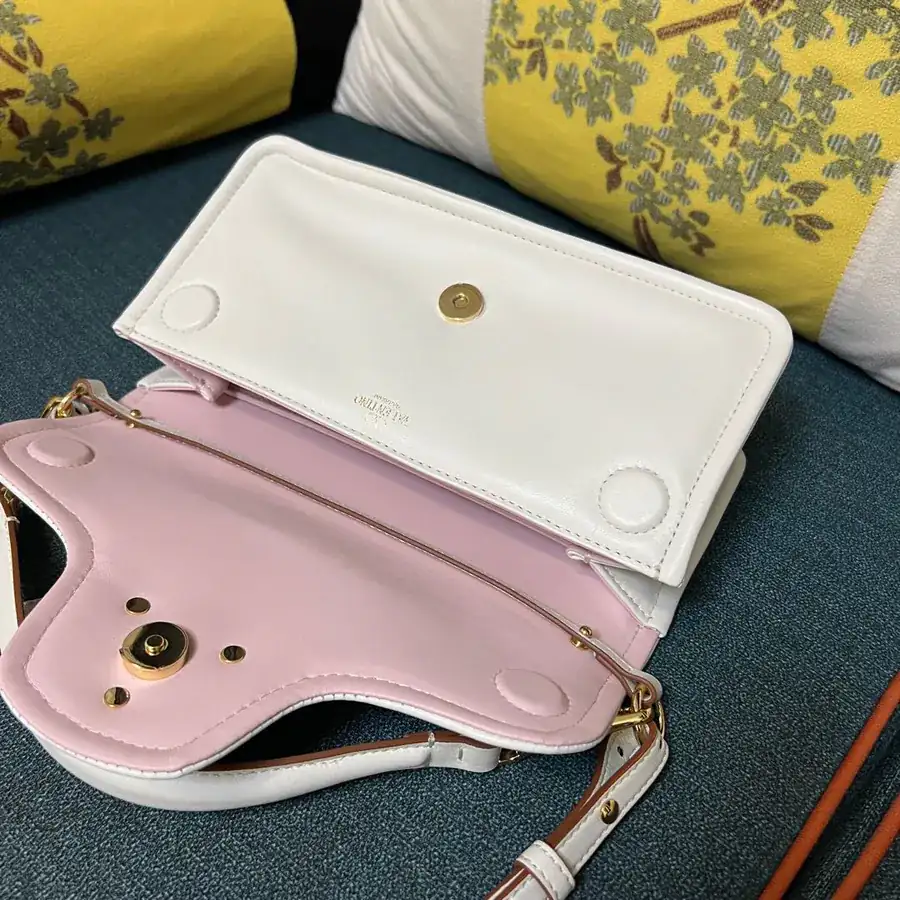 VLOGO 1960 Medium Leather Bag with Detachable Handles and Signature Metal Elements