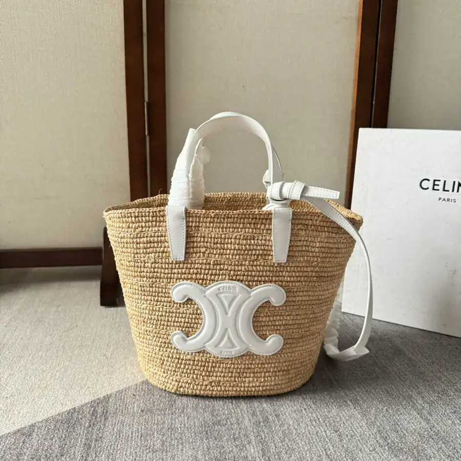 Celine Teen Handcrafted Basket Bag with Leather Trim