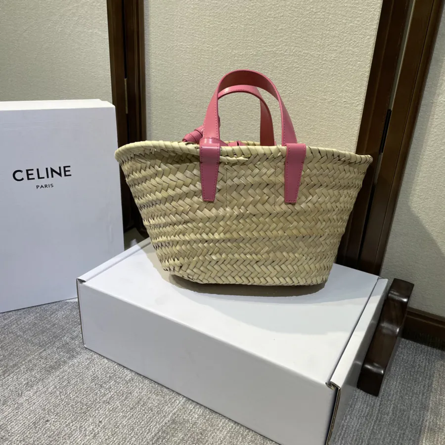 TEEN TRIOMPHE CLASSIC Palm Leaf Trimmed Bucket Bag