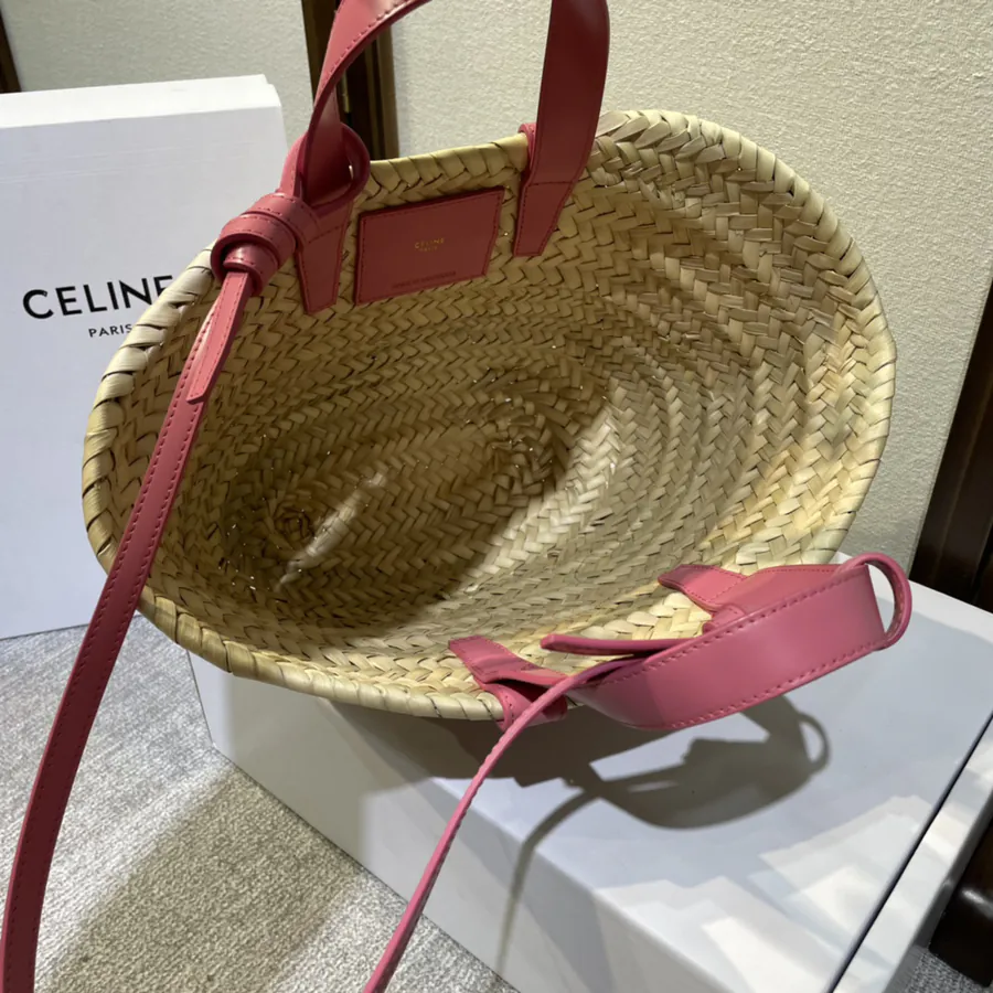 TEEN TRIOMPHE CLASSIC Palm Leaf Trimmed Bucket Bag