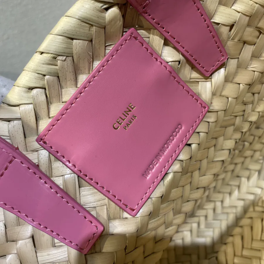 TEEN TRIOMPHE CLASSIC Palm Leaf Trimmed Bucket Bag