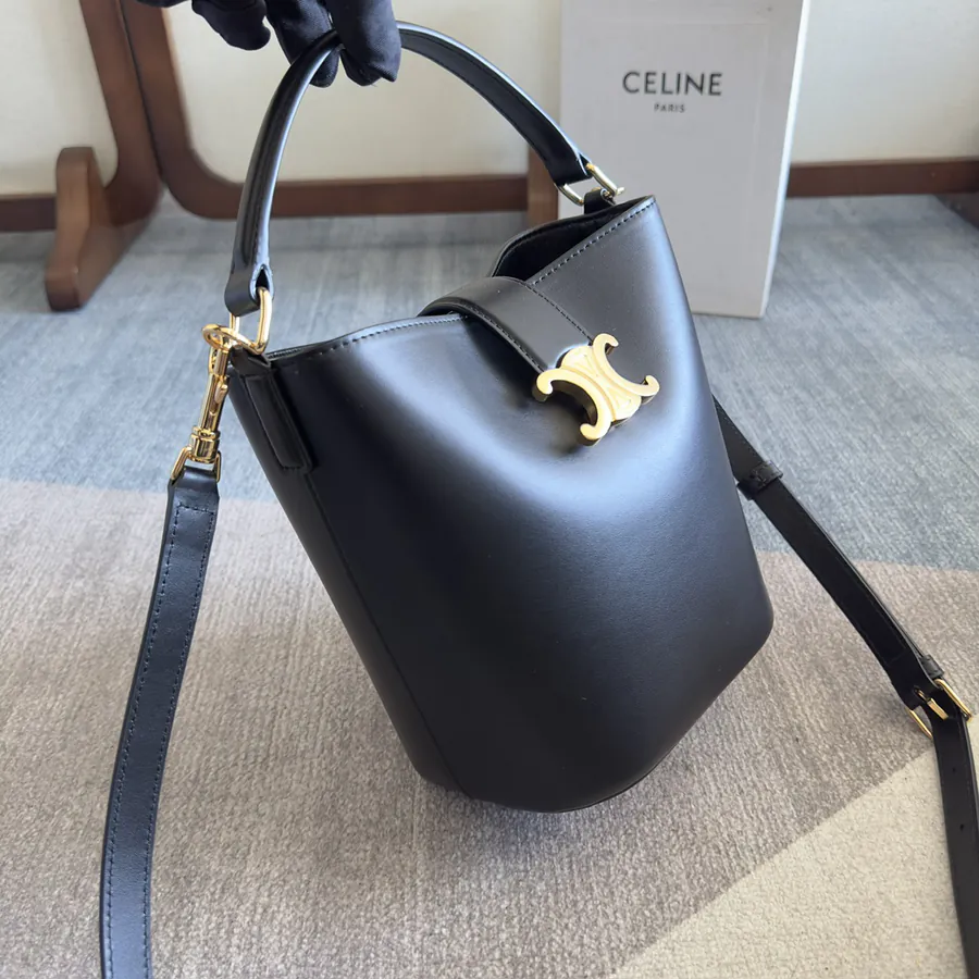 CE New Mini Bucket Bag with Gold Triomphe Logo