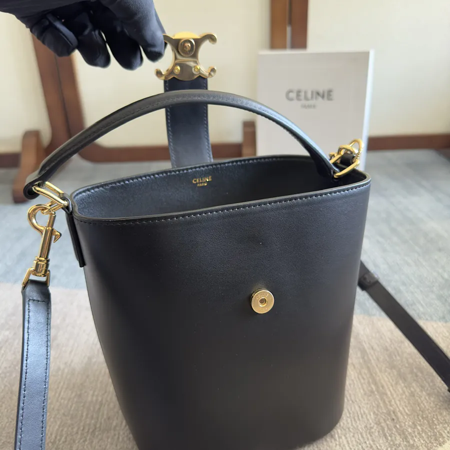 CE New Mini Bucket Bag with Gold Triomphe Logo
