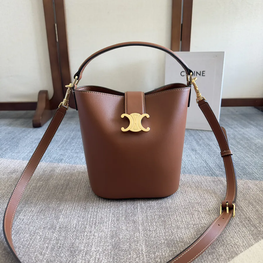 CE New Mini Bucket Bag with Gold Triomphe Logo