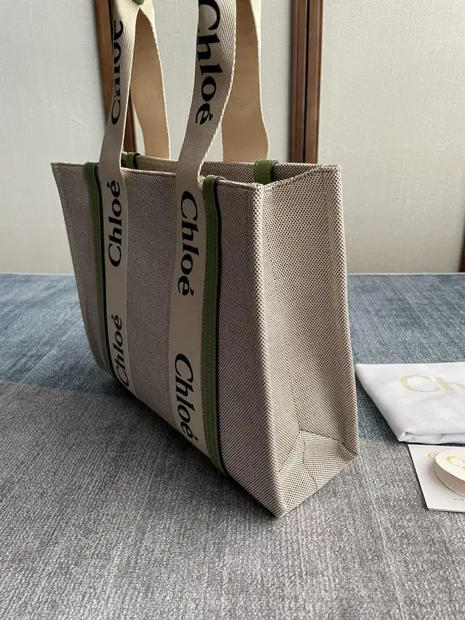 Chloe Woody Tote Bag in Emerald Green