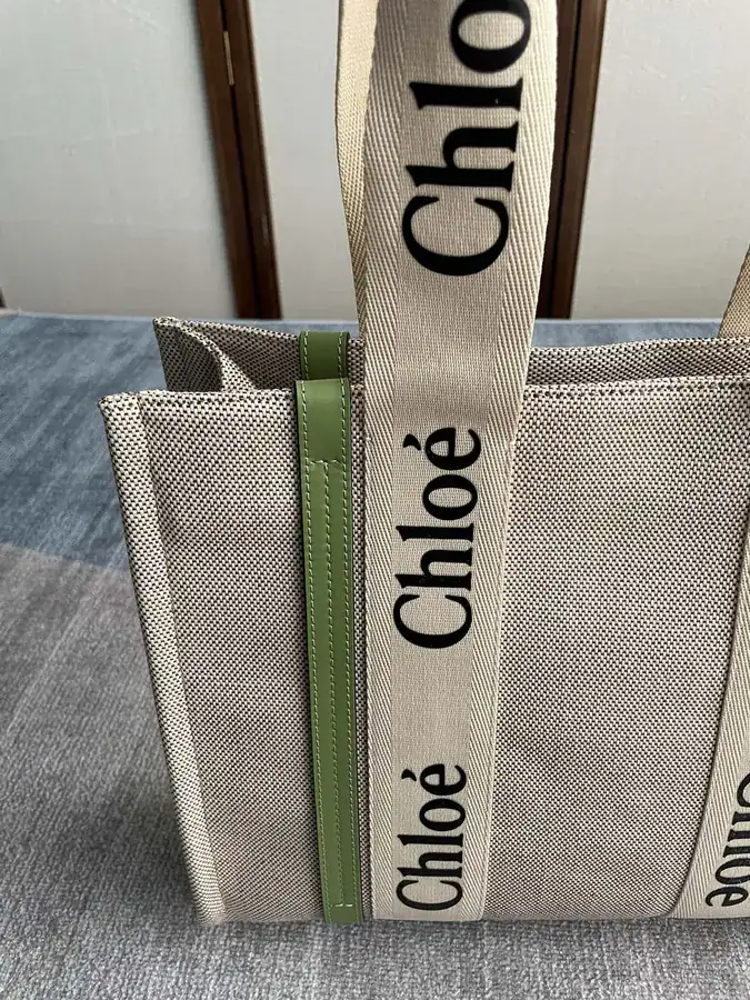 Chloe Woody Tote Bag in Emerald Green