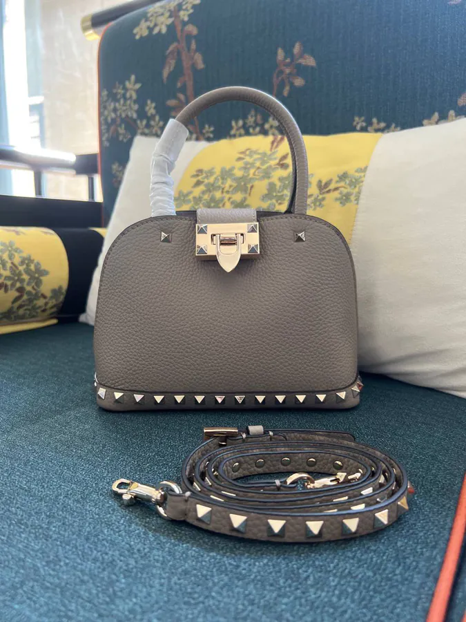 GARAVANI Rockstud Grained Calfskin Handbag