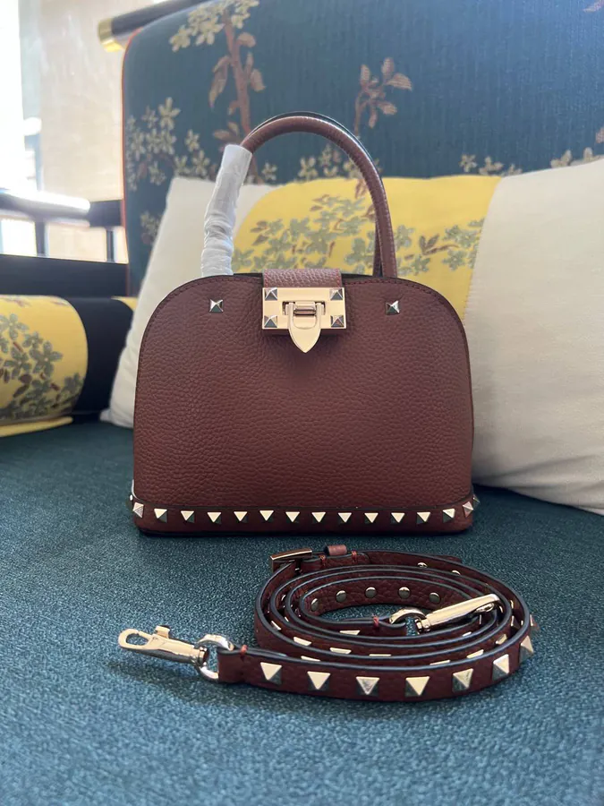 GARAVANI Rockstud Grained Calfskin Handbag