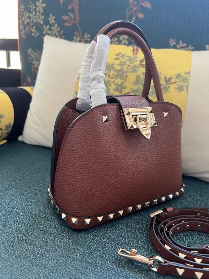 GARAVANI Rockstud Grained Calfskin Handbag