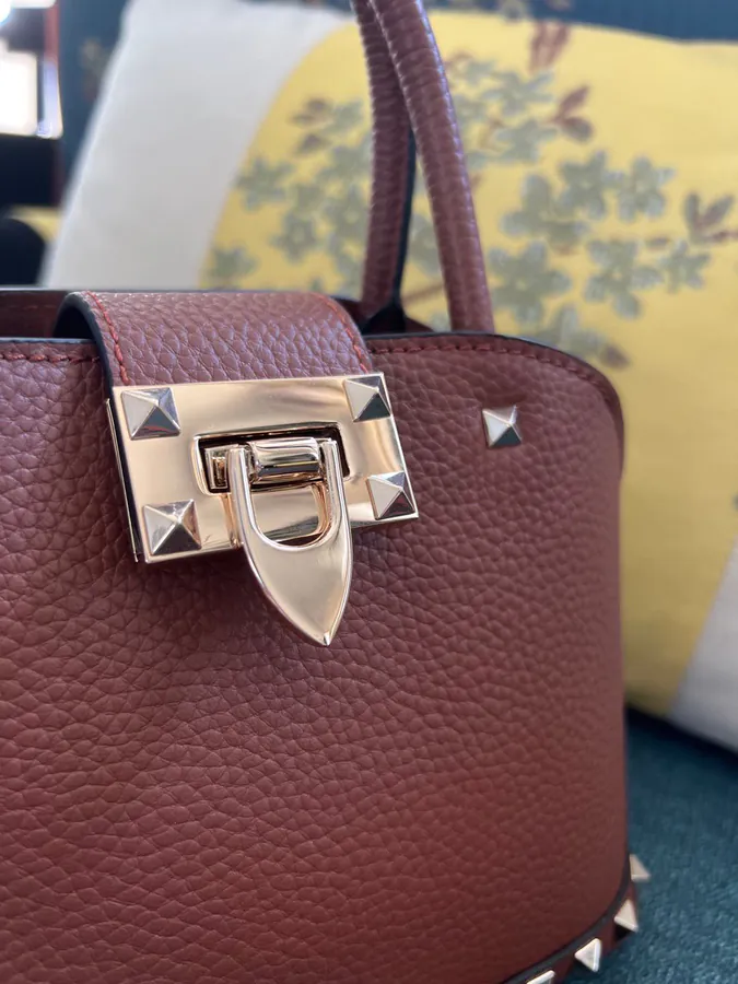GARAVANI Rockstud Grained Calfskin Handbag