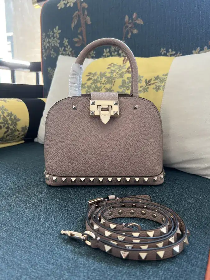 GARAVANI Rockstud Grained Calfskin Handbag