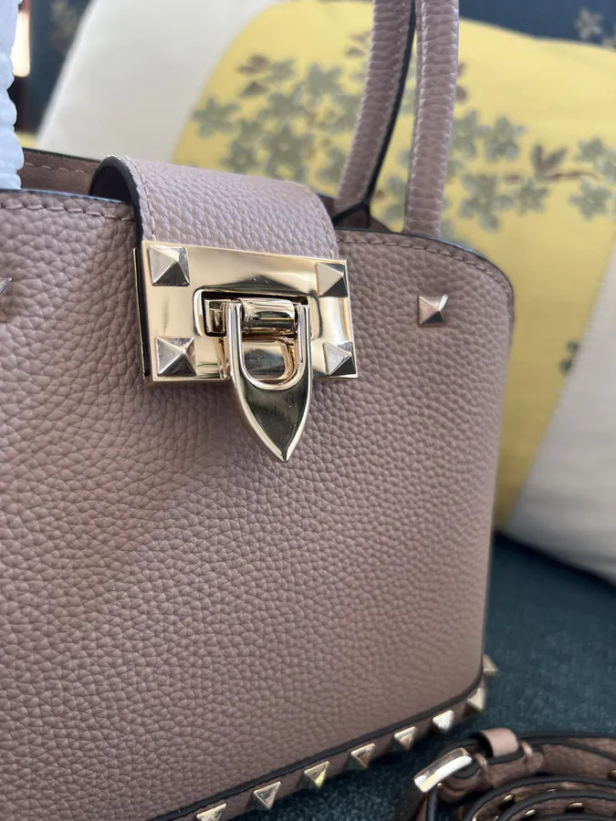 GARAVANI Rockstud Grained Calfskin Handbag