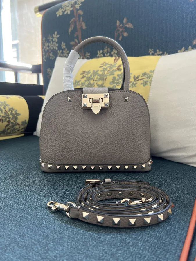 GARAVANI Rockstud Grained Calfskin Handbag