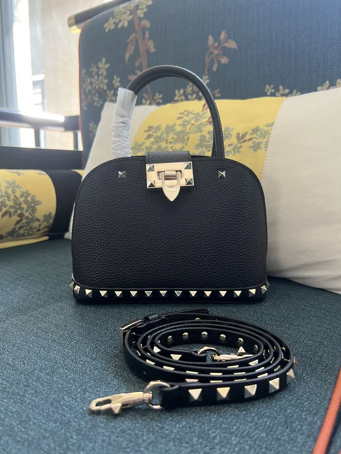 GARAVANI Rockstud Grained Calfskin Handbag