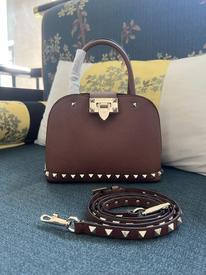 GARAVANI Rockstud Grained Calfskin Handbag